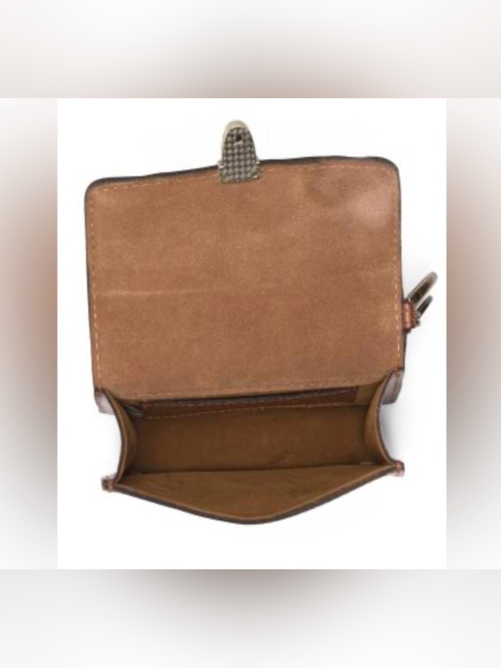 Patricia Nash Mini Lanza Key Fob Brown Tooled Full Grain Leather Wallet NIB - Picture 3 of 5